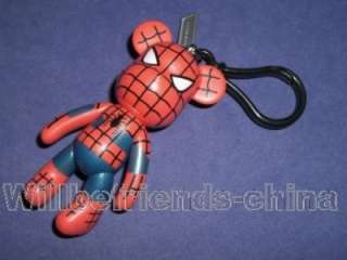 Spiderman Bear Figure Key Ring Dangle Pendant Decoration Keychain Bag 