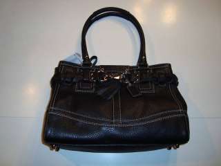 Coach black leather carry all handbag   NEW  