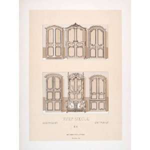  1888 Chromolithograph Wardrobe 18th Century Furniture 