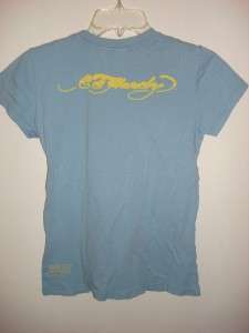 Ed Hardy Speedy Gonzales cartoon character tattoo blue T Shirt size S 