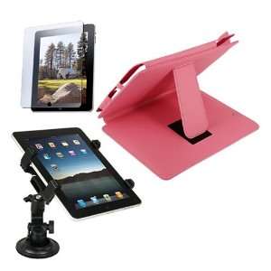  Ipad car holder + Ipad screen protector + new type pink 