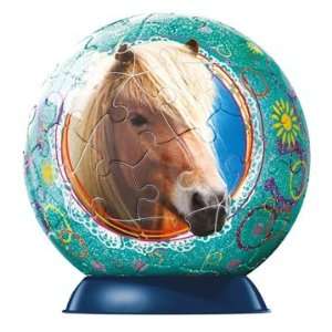  Ravensburger Horses with Glitter 60 pc Puzzleball Pony 