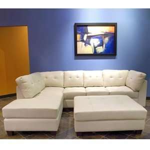  Mira Furniture NEW HAVEN 2PC SECTIONAL CREAM TwoPiece 