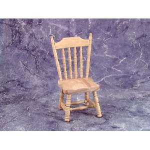    Dollhouse Miniature Unfinished Spindle Side Chair 