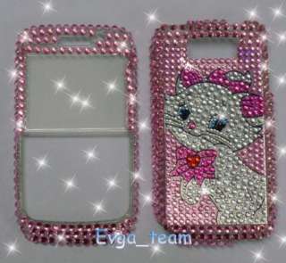Pink Cute Cat Bling Hard Case Cover For Nokia E63 B25  