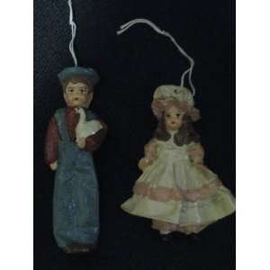   Ornaments (Pair) Ike and Sandy Spillman Hand Painted 
