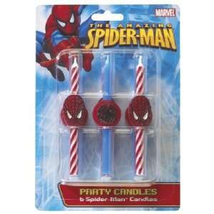  6 pc Spiderman Birthday Party Cake Candles Toys & Games