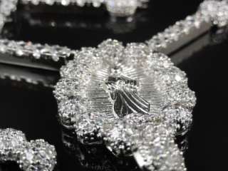Mens Womens Catholic Rosary 34+8 In. Gold Finish Diamond Simulate 