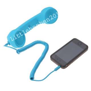 Blue Retro Cell/Mobile Phone Handset HD Mic 3.5MM Pin for iPhone/iPad 