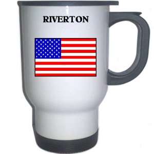  US Flag   Riverton, Utah (UT) White Stainless Steel Mug 