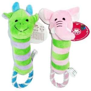   The Squeaky Animal Plush Pet Chew Toy Rope for Dogs