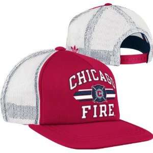 Chicago Fire adidas Flat Brim Trucker Adjustable Hat