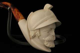 FRENCH SOLDIER Meerschaum Pipe Tobacco Pipa w/CASE 1435  