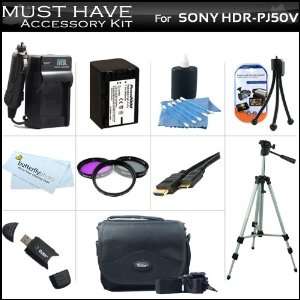  Must Have Accessory Kit For Sony HDR PJ50V High Definition Handycam 