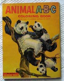 1955 Childrens Coloring Book ANIMAL A B C  