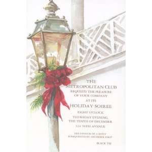 Chippendale Lantern, Custom Personalized Christmas Invitation, by Odd 