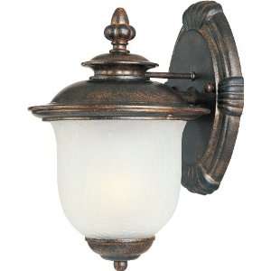   Inch Outdoor Wall Lantern, Chocolate Finish with Frost Crackle Glass