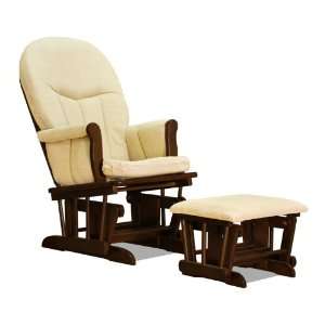  Athena Deluxe Glider Chair with Ottoman, Espresso Baby
