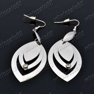   lots charm rhinestone stainless steel dangle hoop earrings hot fashion