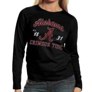  Alabama Crimson Tide Ladies Black Long Sleeve Tissue T 