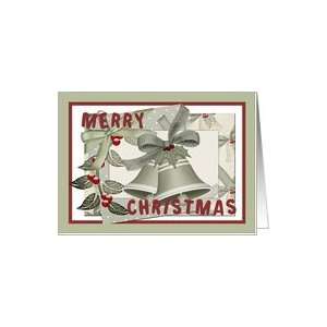  Merry Christmas frame ribbon bells berry and envelope 