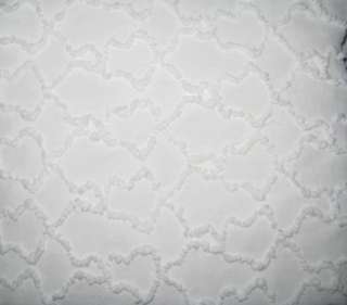 Vtg White Squiggle Chenille Bedspread FABRIC~Squares  