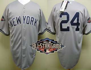 NEW Robinson Cano New York Yankees #24 2011 All Star Patch Road Jersey 