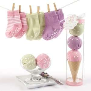  Sweet Feet Three Scoops of Socks Baby Girl Gift Set 