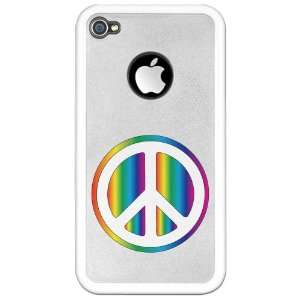   or 4S Clear Case White Chromatic Peace Symbol 