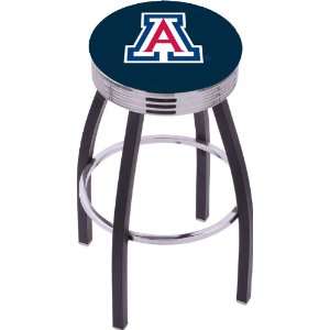 University of Arizona Steel Stool with 2.5 Ribbed Ring Logo Seat and 