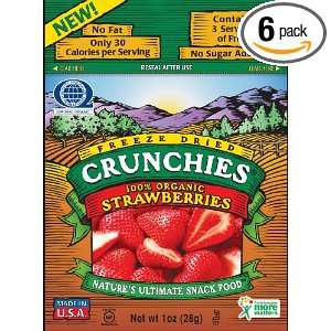 Crunchies 100 % Organic Strawberries, 1. Ounce Pouches (Pack of 6)