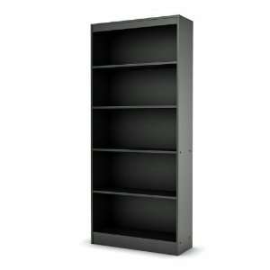 Smart Basics Collection Shelf Bookcase in Solid black Finish By South 