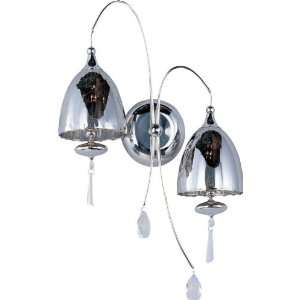  Chute Collection 2 Light 21.5 Polished Chrome Wall Sconce 