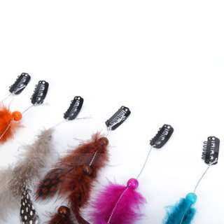 Pcs Color Chicken Feather dance party Clip on in Hair Accessories 