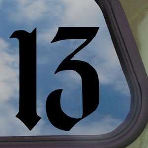  Number 13 Black Decal Truck Bumper Window Vinyl Sticker 