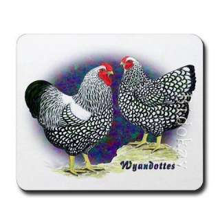 m903 Silver Wyandotte Chickens Mousepad  