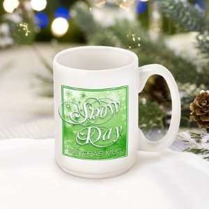  Personalized Green Snow Day Coffee Mug