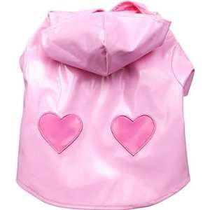   Smoochie Pooch Reversible Pink Heart Dog Raincoat 