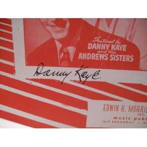  Kaye, Danny Sheet Music Signed Autograph Civilization 1947 