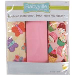  Waterproof Diaper Fabric, Butterflies & Cupcakes Arts 