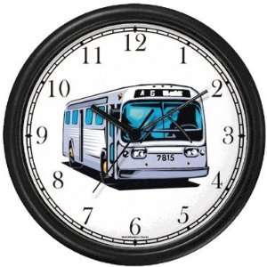 City Municipal Transit Transportation Bus No.2 Wall Clock by 