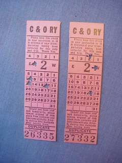 Chesapeake & Ohio C & O Be Choosey Go Chessie Passenger Check Ticket 