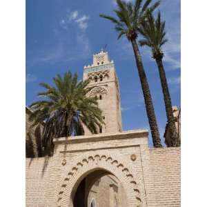 Koutoubia Mosque, Minaret and Palm Trees, Marrakech, Morocco, North 