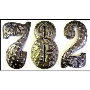  Hand Hammered Metal Address Number   Handcrafted in Haiti 