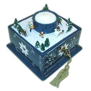  Mr. Christmas Classic Musical Tealight Holder Skaters, LOWEST MUSIC 