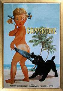 MAGNET Vintage Coppertone Girl Dog Tan Color Ad Ads  