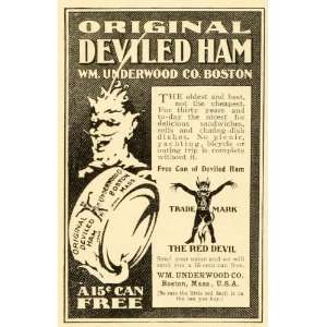  1899 Ad Wm. Underwood Deviled Canned Ham Satan Horns Food 