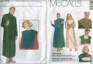 OOP Church Choir Robe Costume Sewing Pattern Unisex McCalls Simplicity 