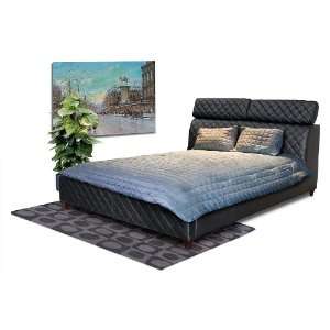  COCO COLLECTION CAL KING SIZE LEATHER TUFTED BED W/ CLICK CLACK 