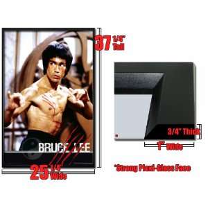    Framed Bruce Lee Fight Poster Blood Slashed Fr 24754 Home & Garden